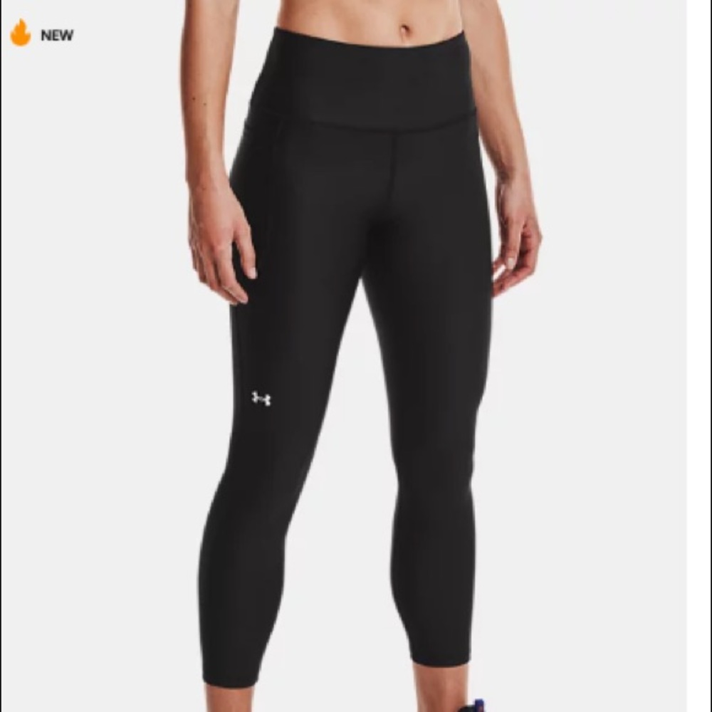 Women’s HeatGear Armour No-Slip Waistband Ankle Leggings Black